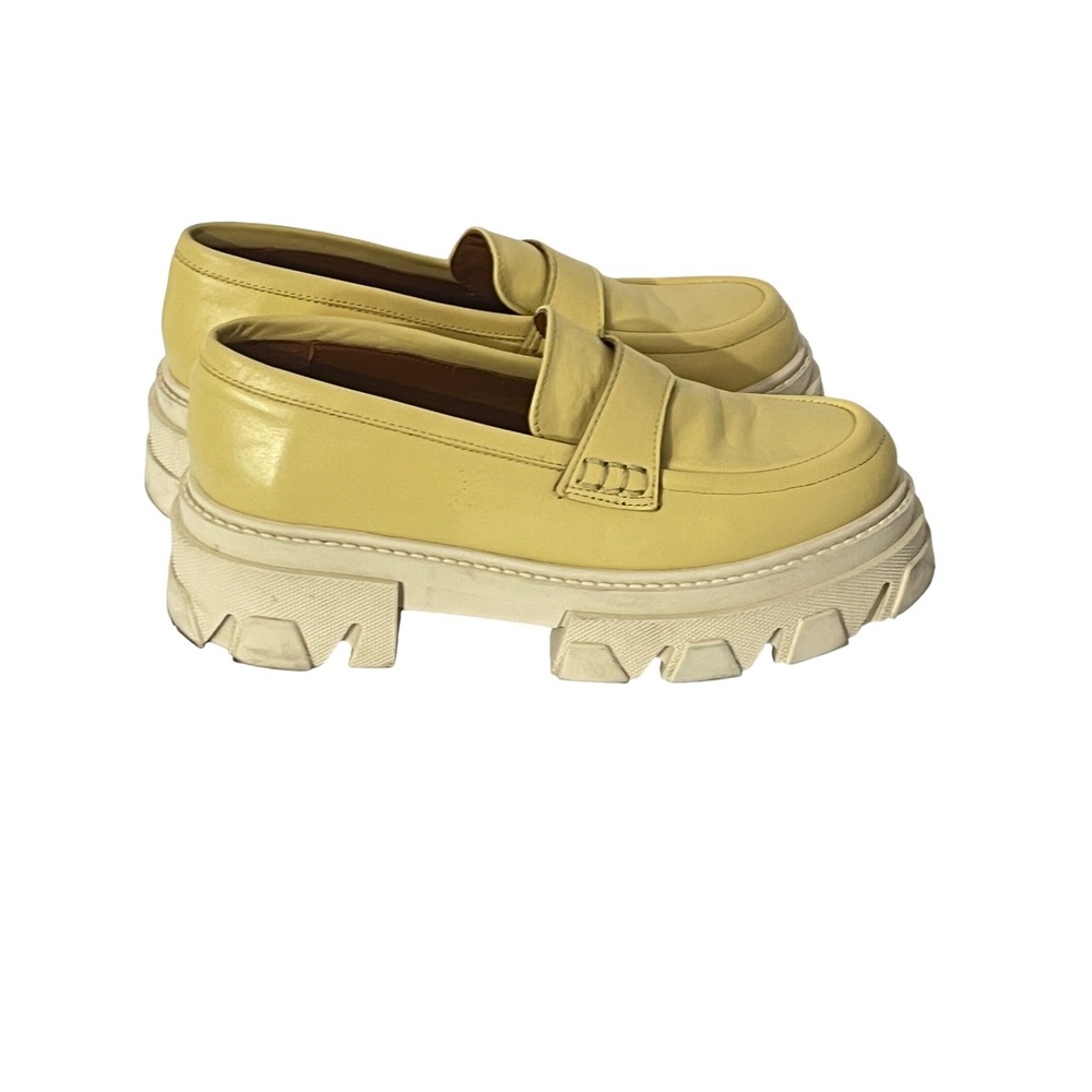 Alohas Trailblazer Leather Chunky Loafers in Mellow Yellow Size EU 39 US 8.5 - Picture 4 of 8